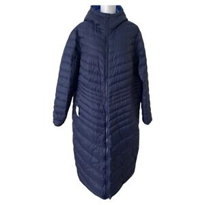 NEW Lands' End Wanderweight Jacket Packable Down Coat Long Size 1X/16-18 Blue